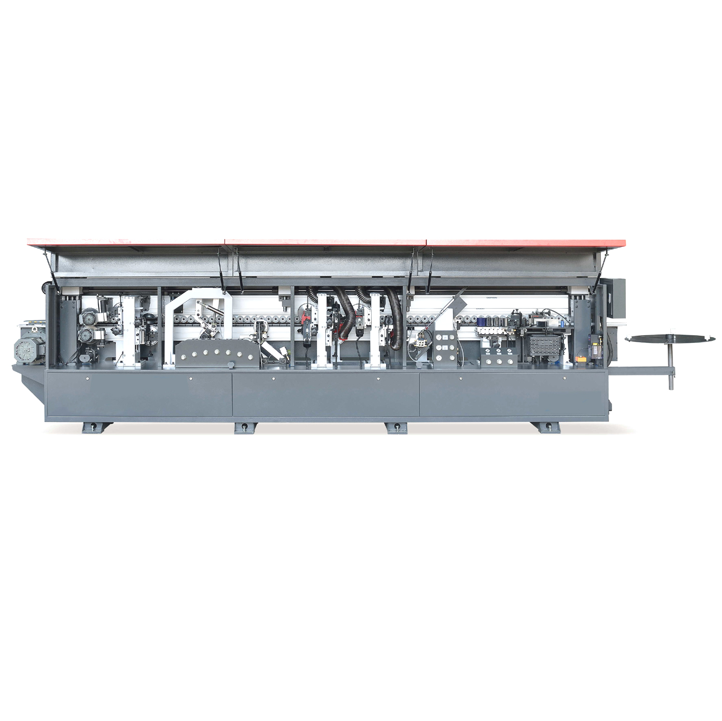 Compact edge banding machine ( double trimming+corner trimming)